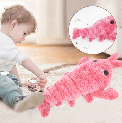 USB Rechargeable Jumping Shrimp Cat Toy – Interactive Electric Plush Lobster for Pets 🐾
