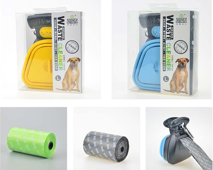 Foldable Dog Pooper Scooper Set with Degradable Bags – Portable Waste Cleaner for Pets 🐾