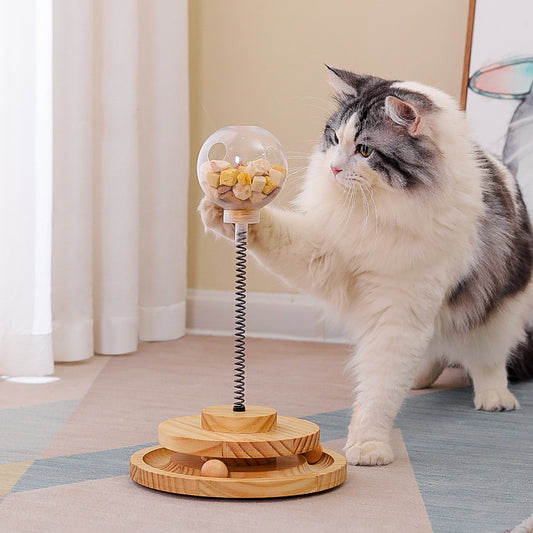 Cat Treat Dispenser Toy with Catnip – Interactive Slow Feeder for Cats & Small Dogs