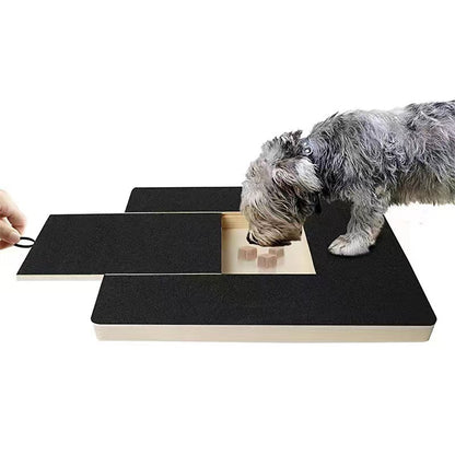 Pet Wooden Nail Scraper Board Toy Built-in Treat Box Dog Sandpaper Board Scratcher