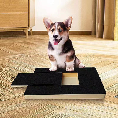Pet Wooden Nail Scraper Board Toy Built-in Treat Box Dog Sandpaper Board Scratcher