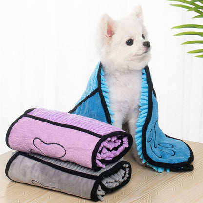 Super Absorbent Microfiber Dog & Cat Bath Towel – Quick-Dry Pet Bathrobe