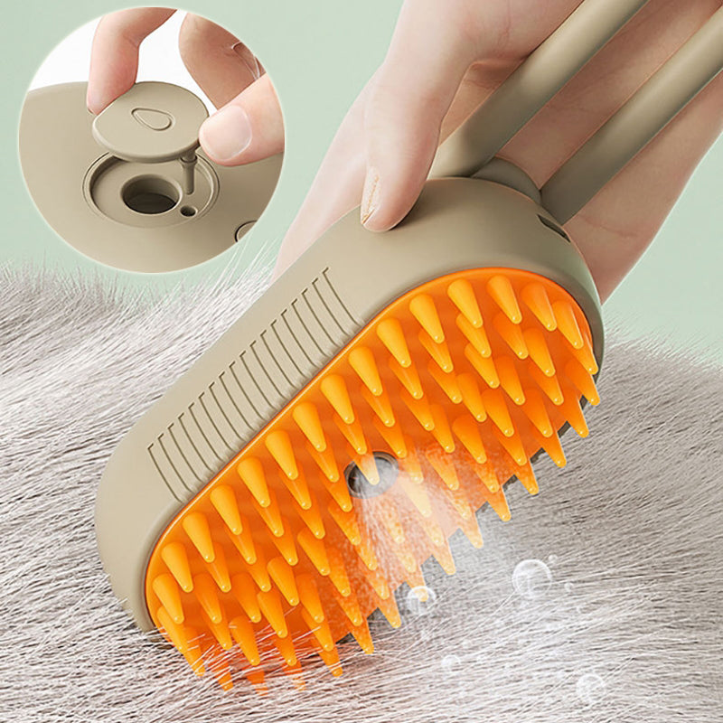 3-in-1 Electric Steam Pet Brush – Spray Grooming & Hair Removal Comb for Cats & Dogs 🐾