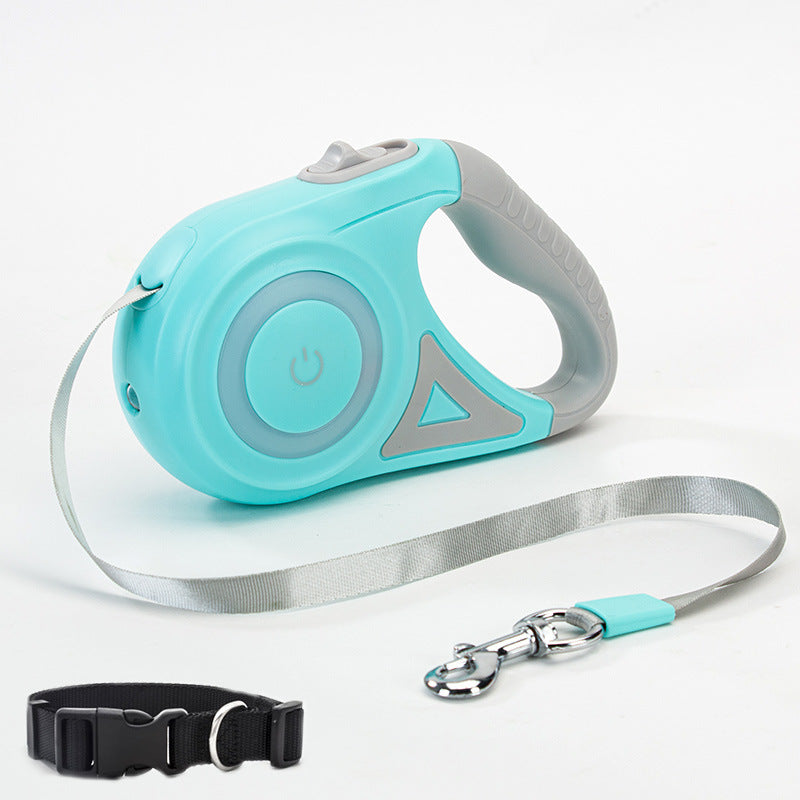 Retractable Dog Leash with Spotlight & Collar – For Small & Medium Dogs