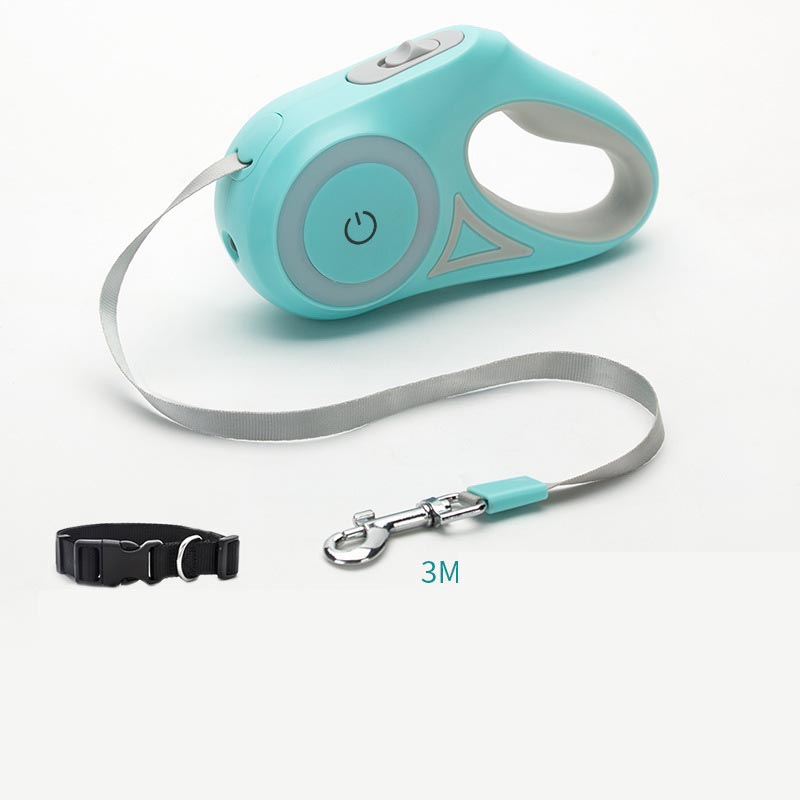 Retractable Dog Leash with Spotlight & Collar – For Small & Medium Dogs