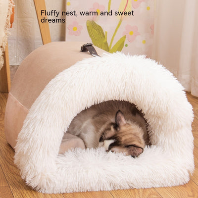 Portable Warm Pet Nest for Cats & Dogs – Cozy Autumn & Winter Moisture-Proof Bed