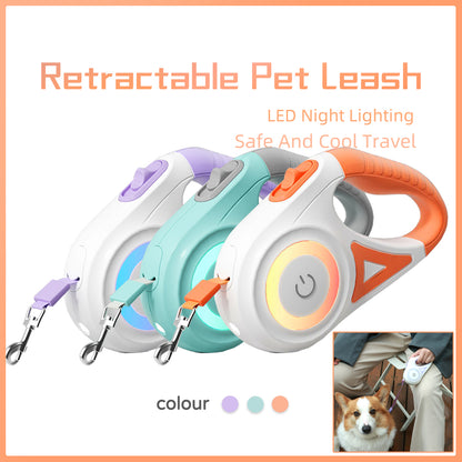 Retractable Dog Leash with Spotlight & Collar – For Small & Medium Dogs
