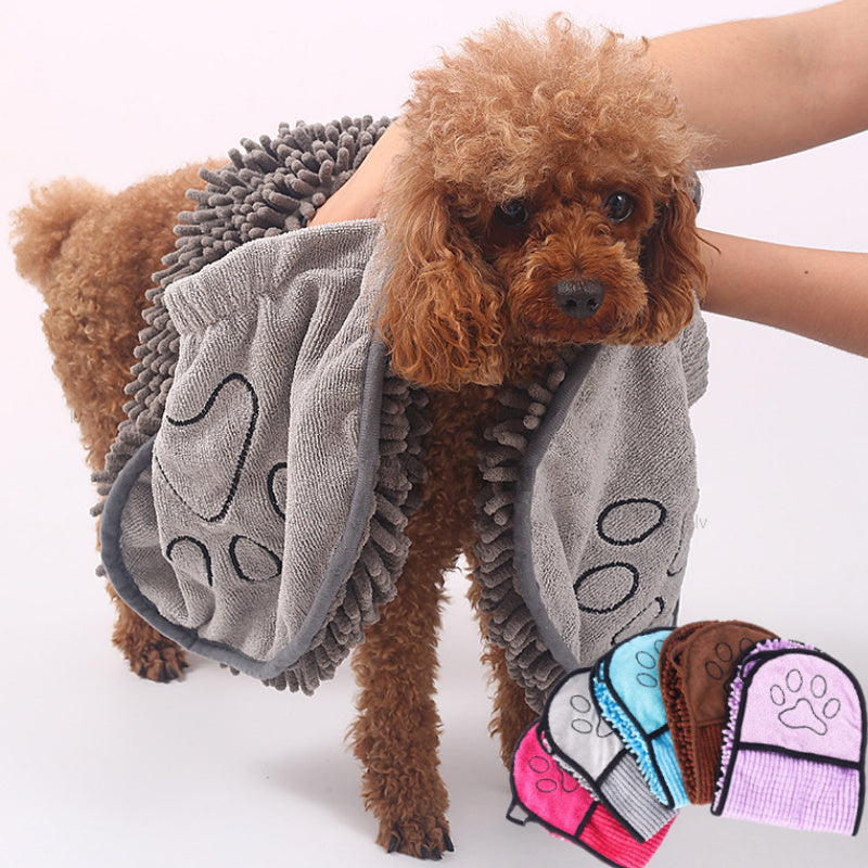 Super Absorbent Microfiber Dog & Cat Bath Towel – Quick-Dry Pet Bathrobe