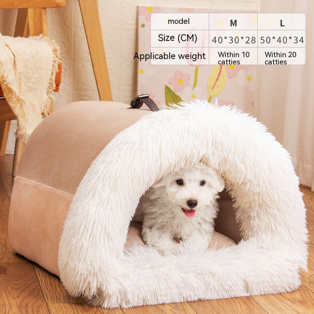 Portable Warm Pet Nest for Cats & Dogs – Cozy Autumn & Winter Moisture-Proof Bed
