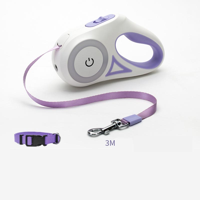 Retractable Dog Leash with Spotlight & Collar – For Small & Medium Dogs