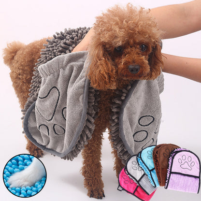 Super Absorbent Microfiber Dog & Cat Bath Towel – Quick-Dry Pet Bathrobe