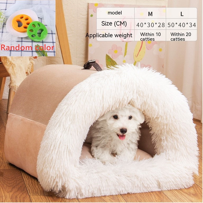 Portable Warm Pet Nest for Cats & Dogs – Cozy Autumn & Winter Moisture-Proof Bed