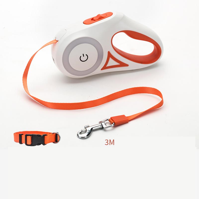 Retractable Dog Leash with Spotlight & Collar – For Small & Medium Dogs