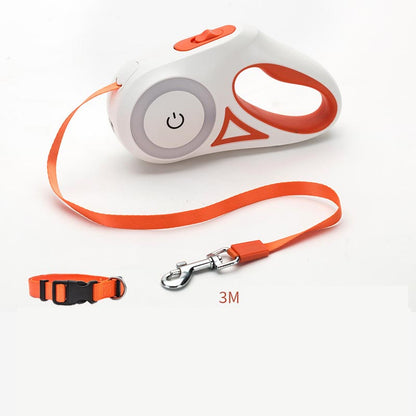 Retractable Dog Leash with Spotlight & Collar – For Small & Medium Dogs