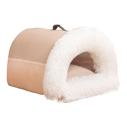 Portable Warm Pet Nest for Cats & Dogs – Cozy Autumn & Winter Moisture-Proof Bed