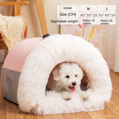 Portable Warm Pet Nest for Cats & Dogs – Cozy Autumn & Winter Moisture-Proof Bed