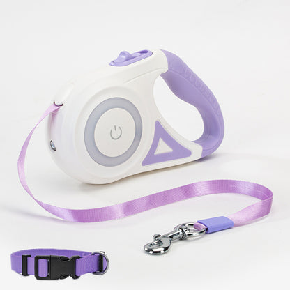 Retractable Dog Leash with Spotlight & Collar – For Small & Medium Dogs