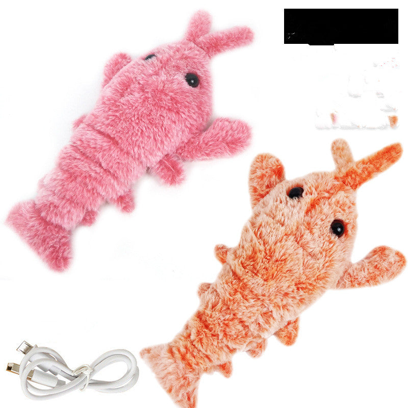 USB Rechargeable Jumping Shrimp Cat Toy – Interactive Electric Plush Lobster for Pets 🐾
