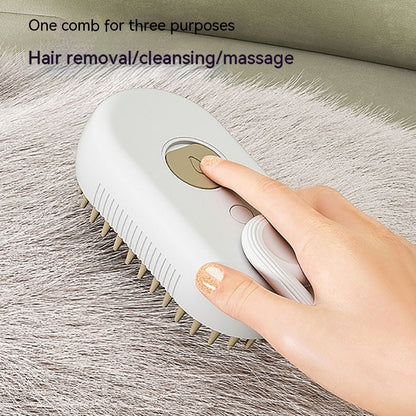 3-in-1 Electric Steam Pet Brush – Spray Grooming & Hair Removal Comb for Cats & Dogs 🐾