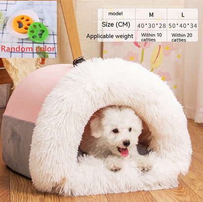 Portable Warm Pet Nest for Cats & Dogs – Cozy Autumn & Winter Moisture-Proof Bed