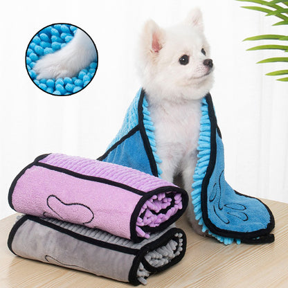 Super Absorbent Microfiber Dog & Cat Bath Towel – Quick-Dry Pet Bathrobe