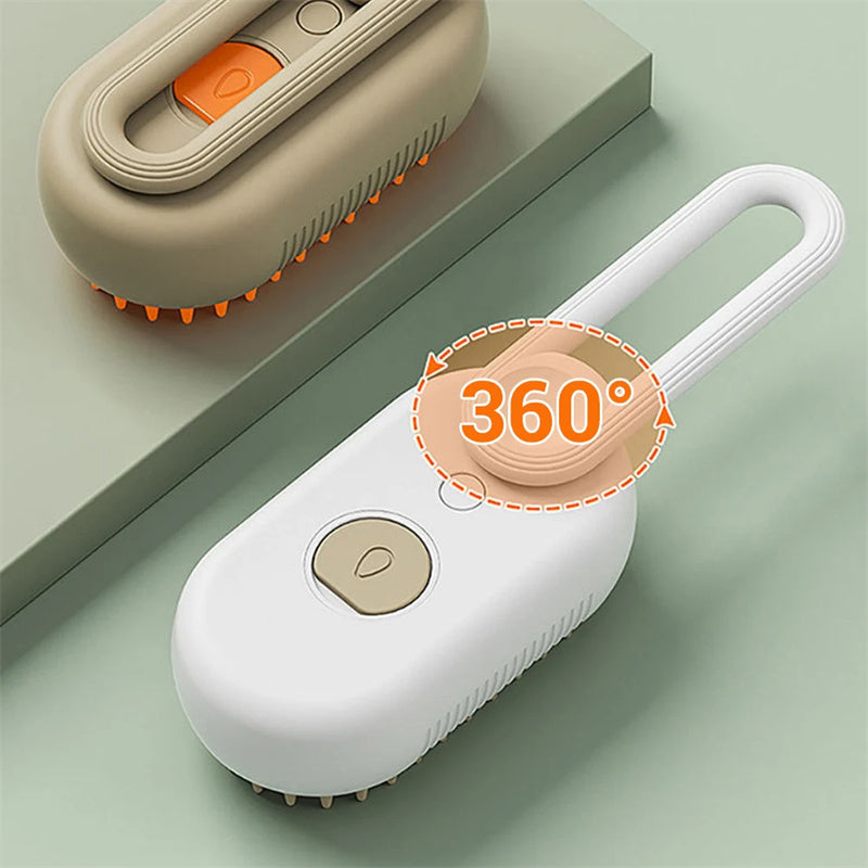 3-in-1 Electric Steam Pet Brush – Spray Grooming & Hair Removal Comb for Cats & Dogs 🐾