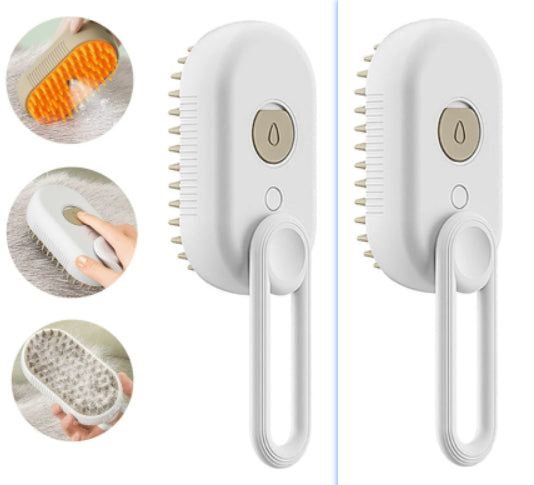 3-in-1 Electric Steam Pet Brush – Spray Grooming & Hair Removal Comb for Cats & Dogs 🐾