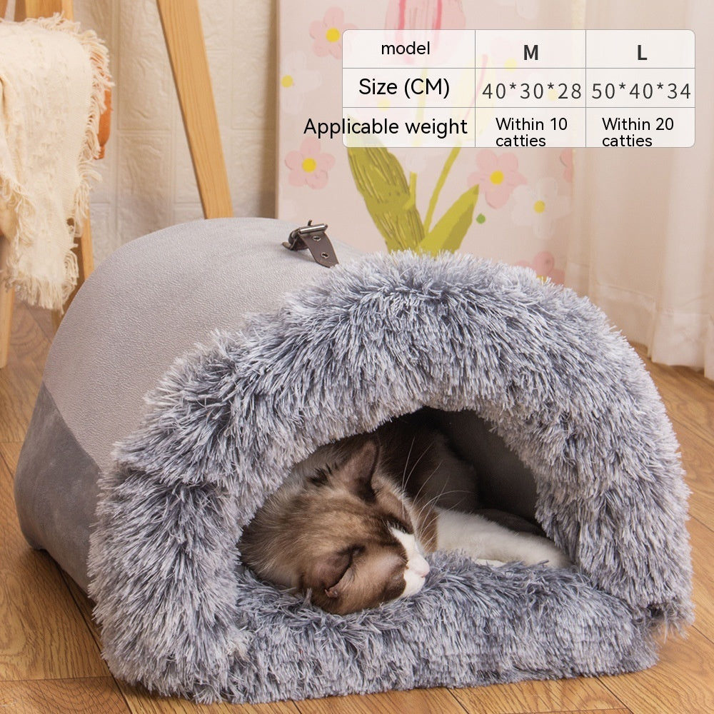 Portable Warm Pet Nest for Cats & Dogs – Cozy Autumn & Winter Moisture-Proof Bed