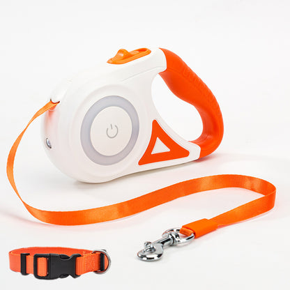 Retractable Dog Leash with Spotlight & Collar – For Small & Medium Dogs