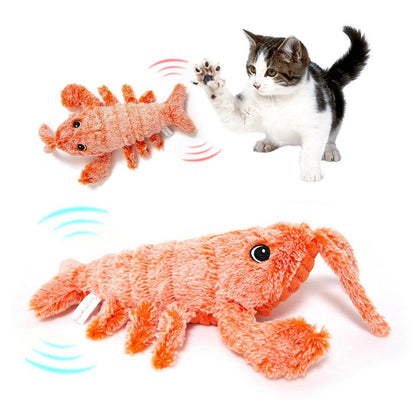 USB Rechargeable Jumping Shrimp Cat Toy – Interactive Electric Plush Lobster for Pets 🐾